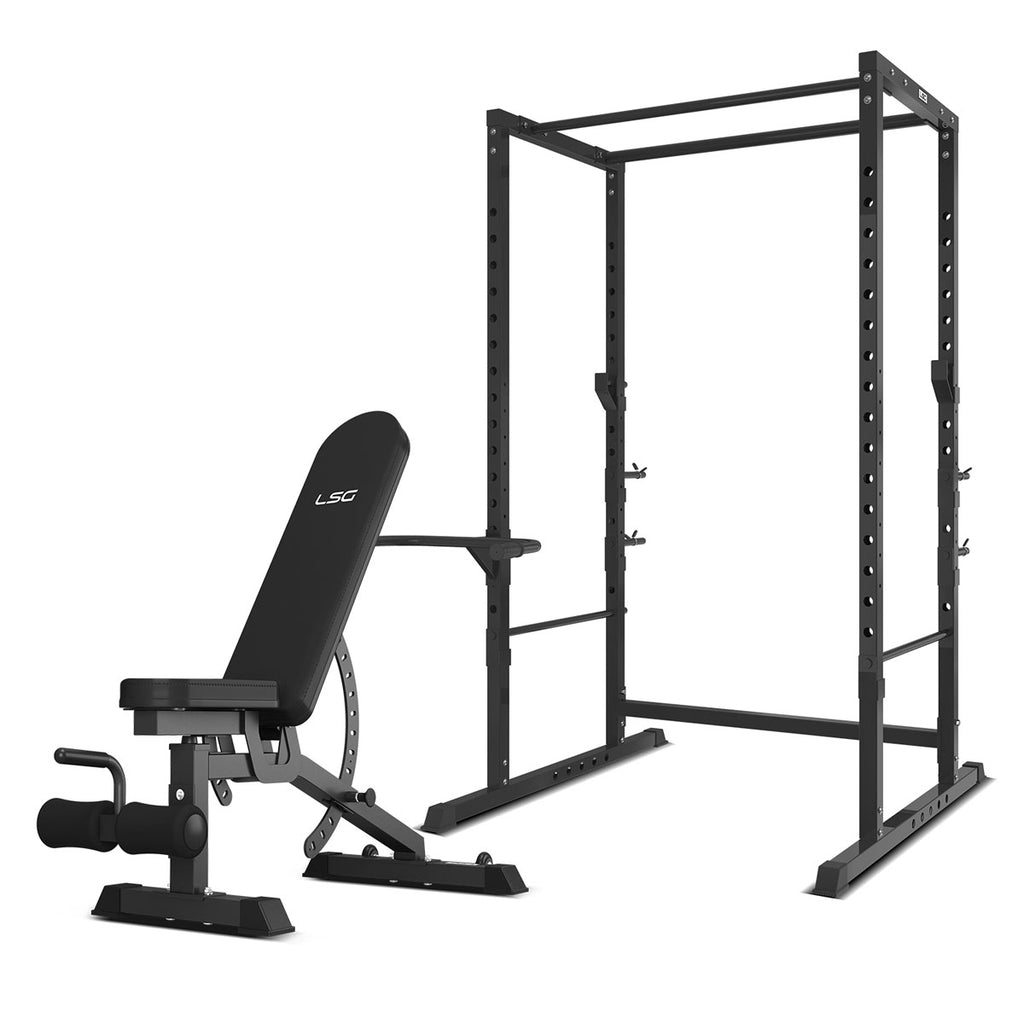 GBH-300 Power Rack + GBN-006 14-Level FID Exercise Bench