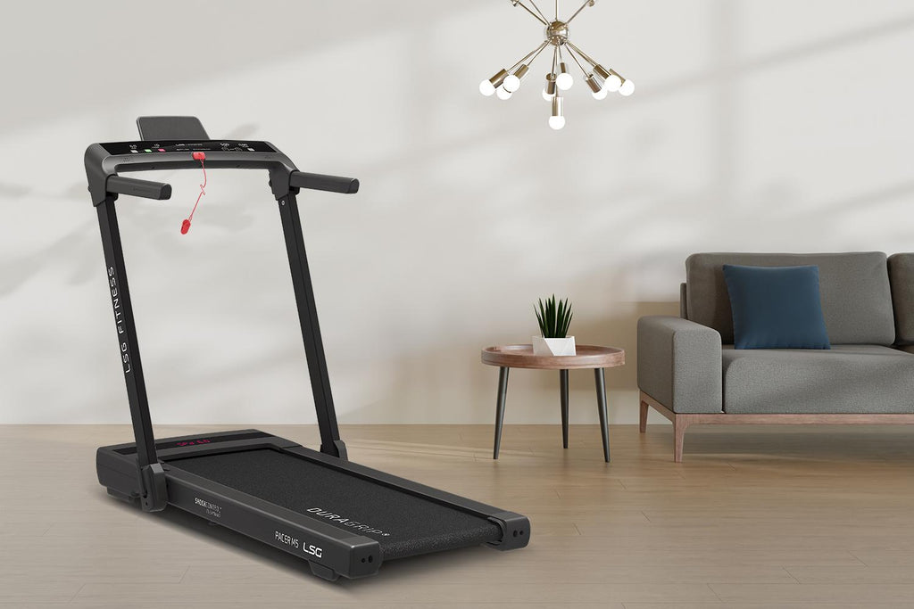 Treadmill in a living room