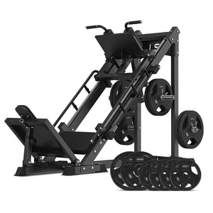 GLP100 Seated Leg Press & Hack Squat Machine  with 100kg Olympic Tri-Grip Plates