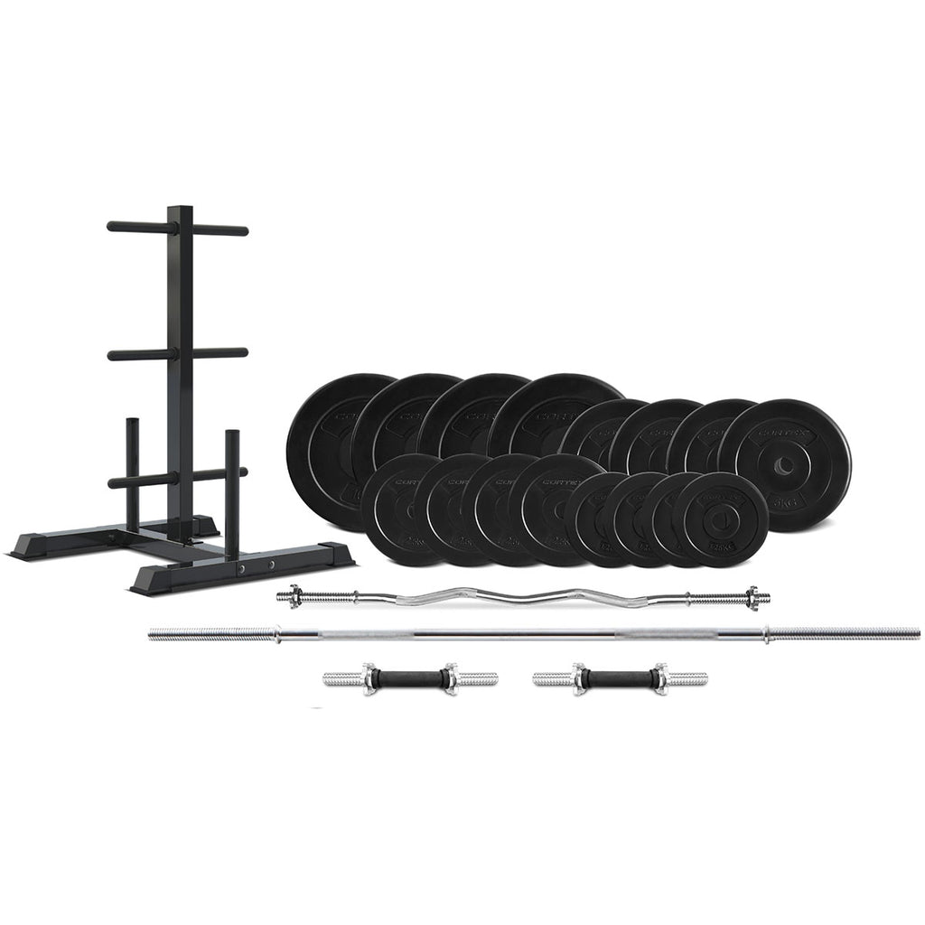 90kg Complete Weight Plate Package + Storage Tree
