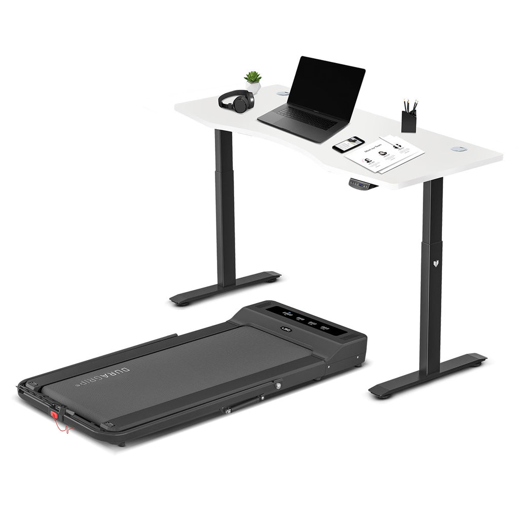 Nimbus Walking Pad Treadmill + ErgoDesk Automatic Standing Desk 1500mm (White)